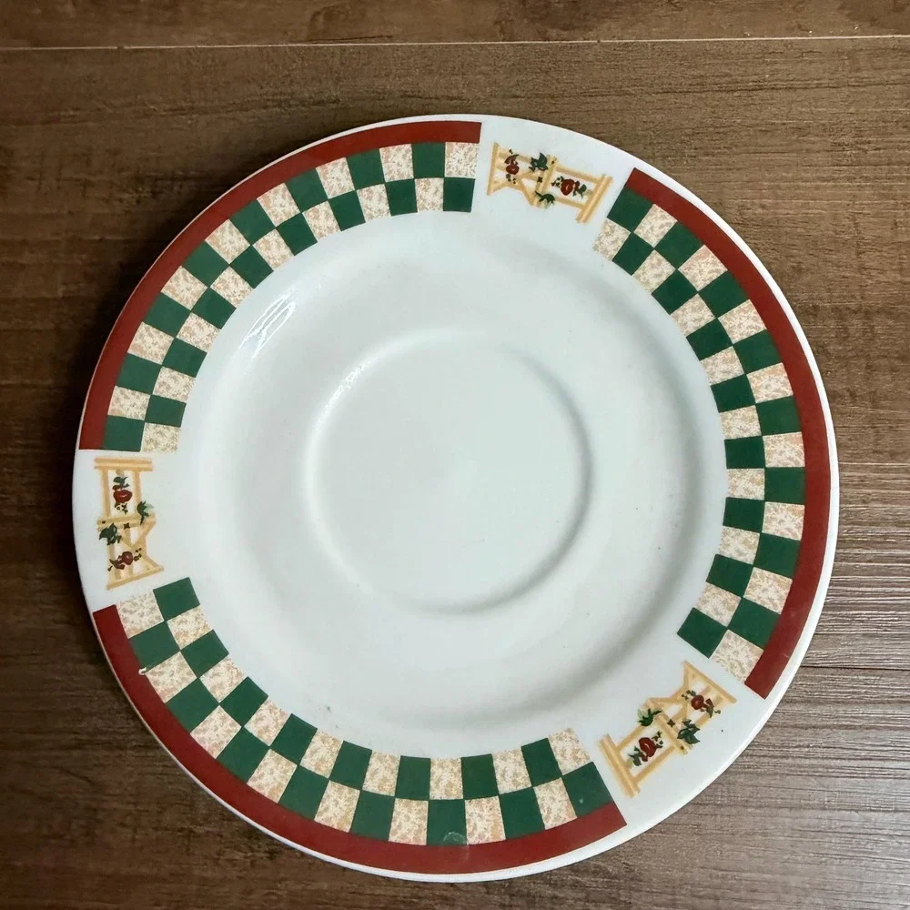 6 VTG Betty Crocker Country Inn Saucers Tea Coffee Cup Plate Stoneware Farmhouse